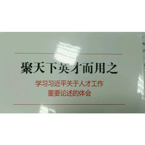聚天下英才而用之：學習關于人才工作重要論述的體會