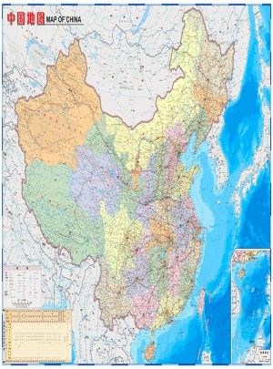 中國(guó)地理地圖（防水耐折撕不爛地圖 870mm*600mm）